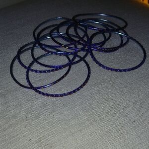 Elegant Blue and Silver Bangles